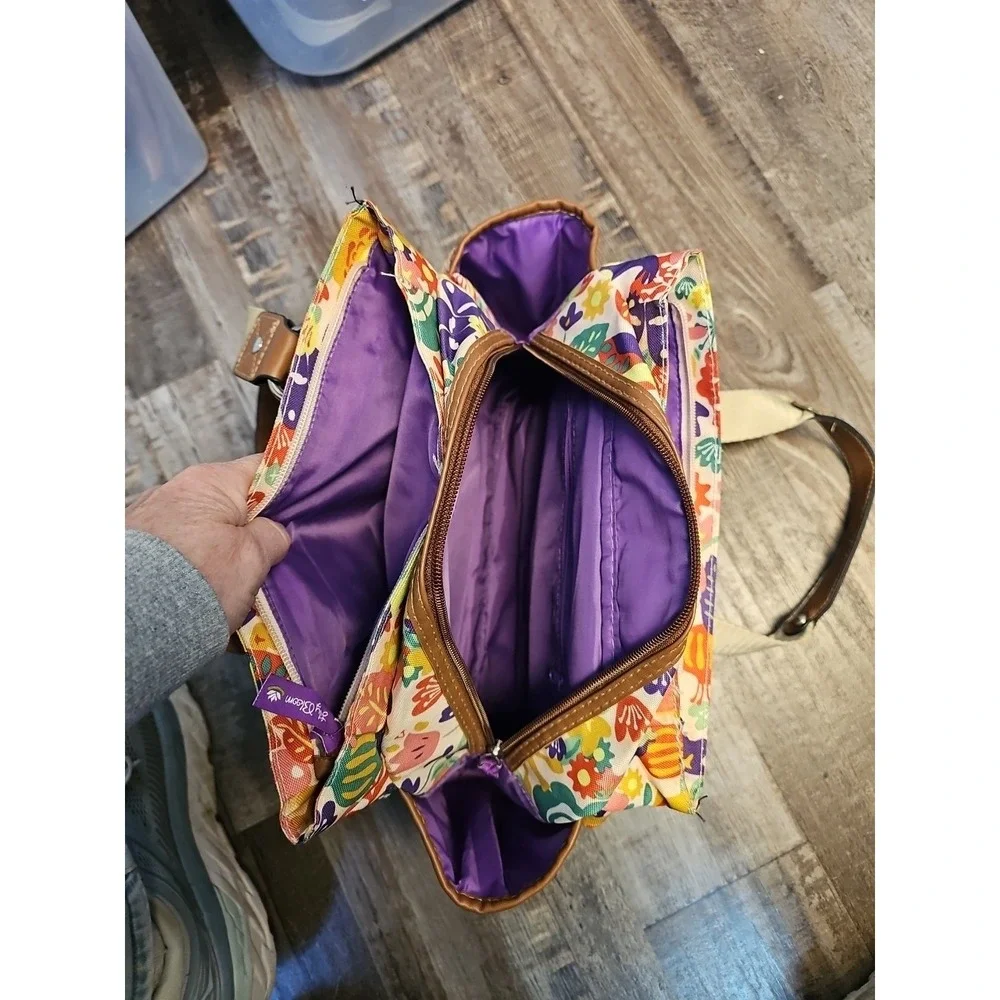 Lily Bloom Purse 12x9 Medium Shoulder Satchel Bag‎ Colorful Floral Strawberry